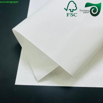 FSC 50gsm Bleached White Greaseproof Paper Food Grade For KFC Wrapping  Food Packaging