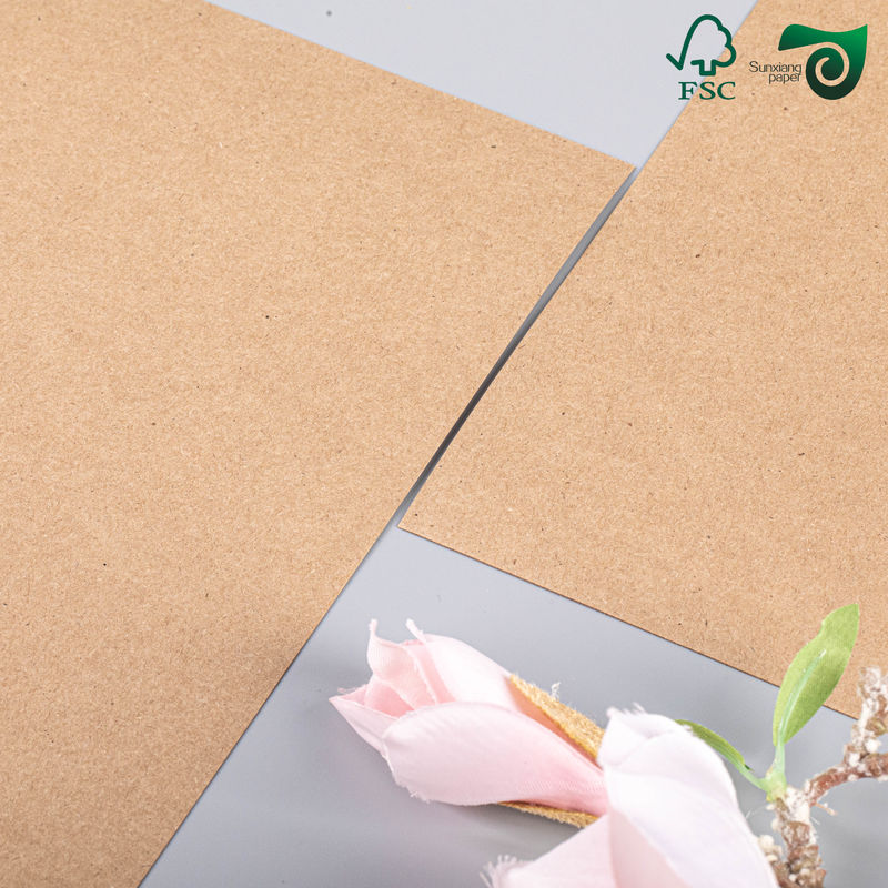 FSC Certified 300gsm Virgin Reddish Brown Kraft Wrapping Paper Rolls For Custom Wrapping Boxes