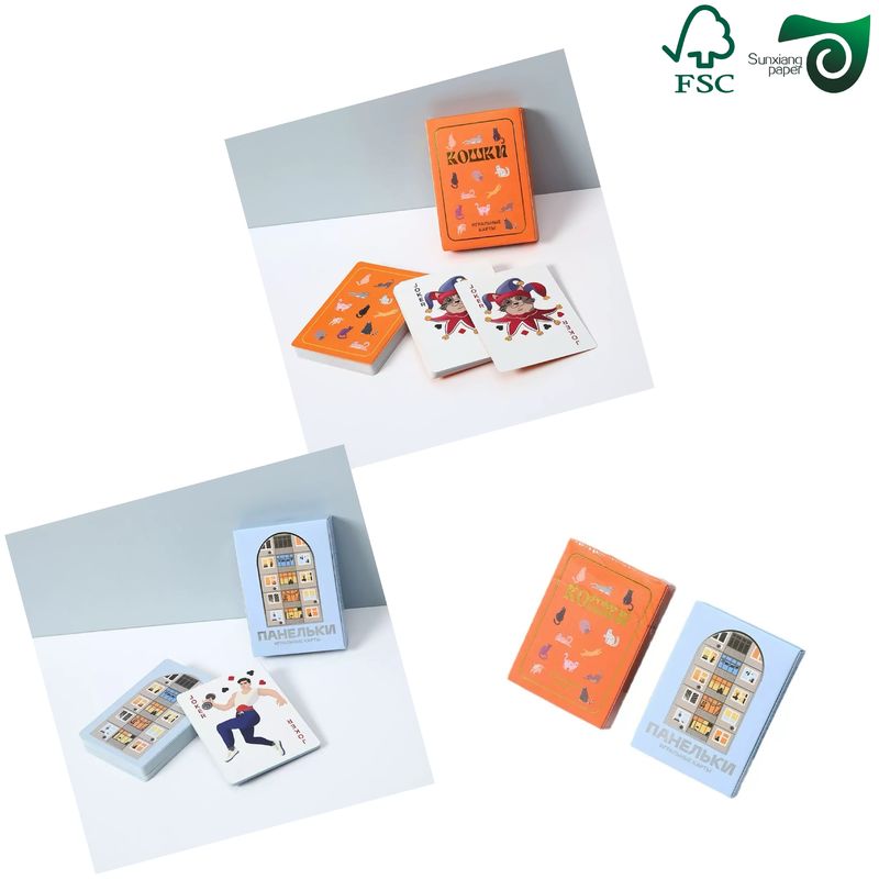 FSC 300g Glossy White Black Core Glazed Playing Card Paper 494mm 685mm