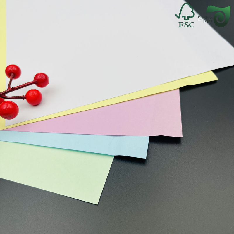 FSC 48gsm 80gsm Yellow Blue Blank Carbonless Paper In Letter Size For Receipt Printing FSC