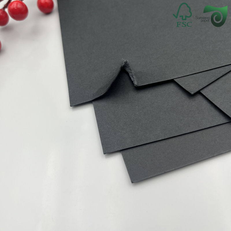 FSC Certified 230gsm Thick Sturdy Black Cardboard Premium SBS Black Paperboard For Gift Box Wrapping