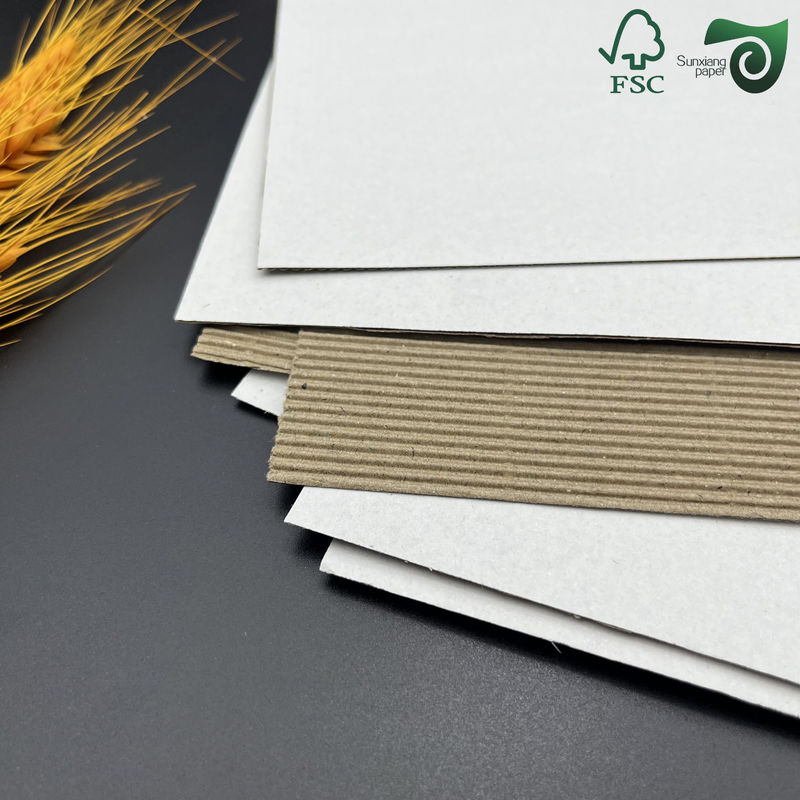 FSC 100g 200g 300g White E F Flute Puzzles Wrapping Corrugated Paper Board For Cosmetic Boxes