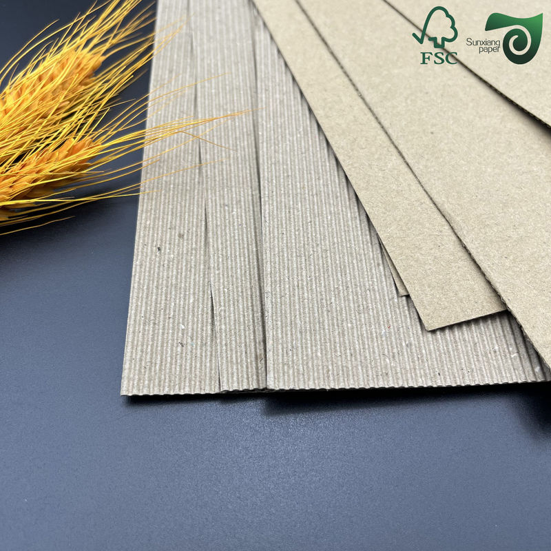 FSC 2 Ply 140gsm 120gsm Brown Fluting Corrugated Paper For Coffee Cup Sleeves