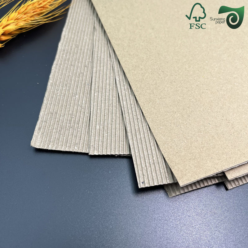 B Flute Single Face Corrugated Paper  Pads  100gsm 125gsm Durable Brown Packaging Corrugated Board