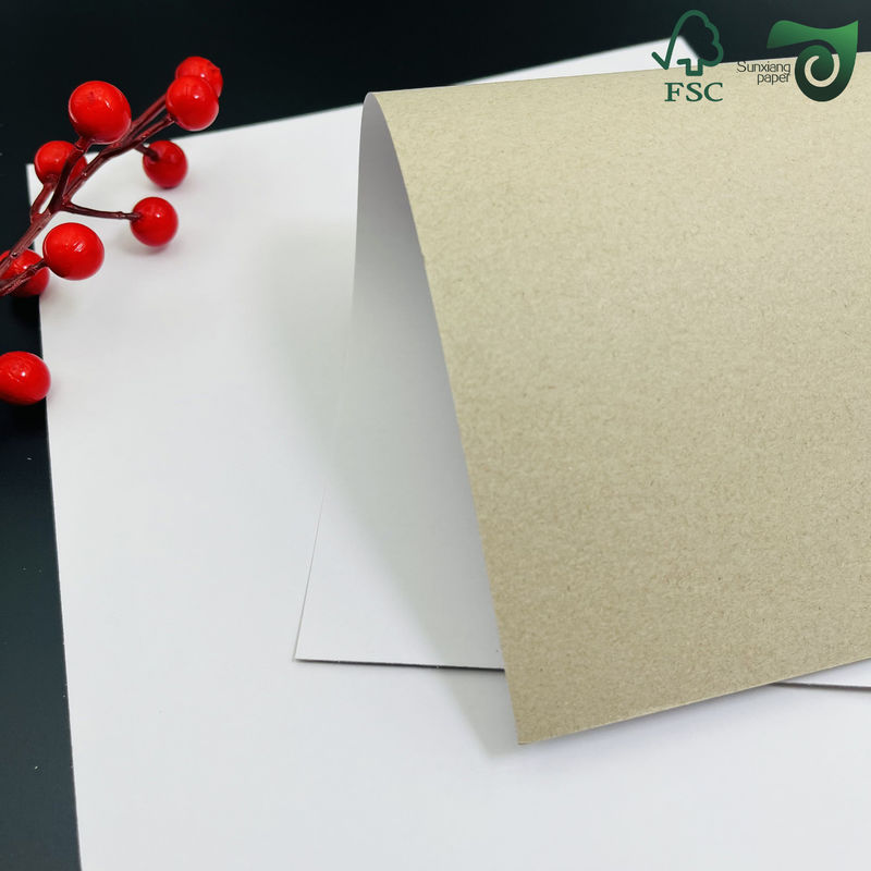 FSC 300GSM Recycled Coated Duplex Board White Top Grey Back For File Books Packaging