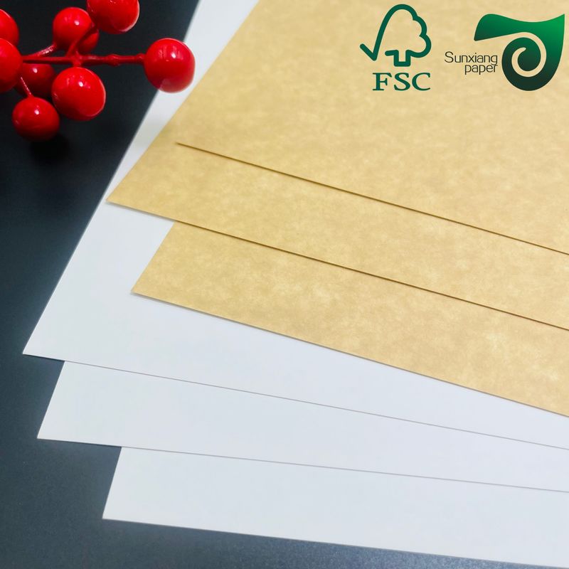 FSC 325gsm Food Grade Kraft Paper White Coated Front Brown Back Virgin Pulp Paper