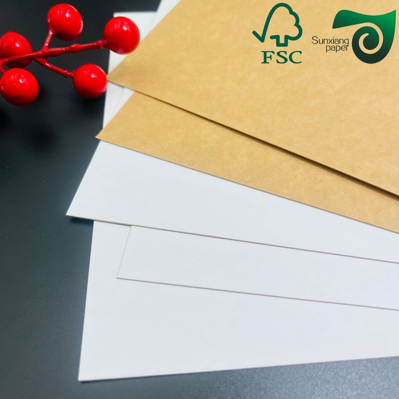 FSC 325gsm Food Grade Kraft Paper White Coated Front Natural Brown Back 100% Virgin Pulp