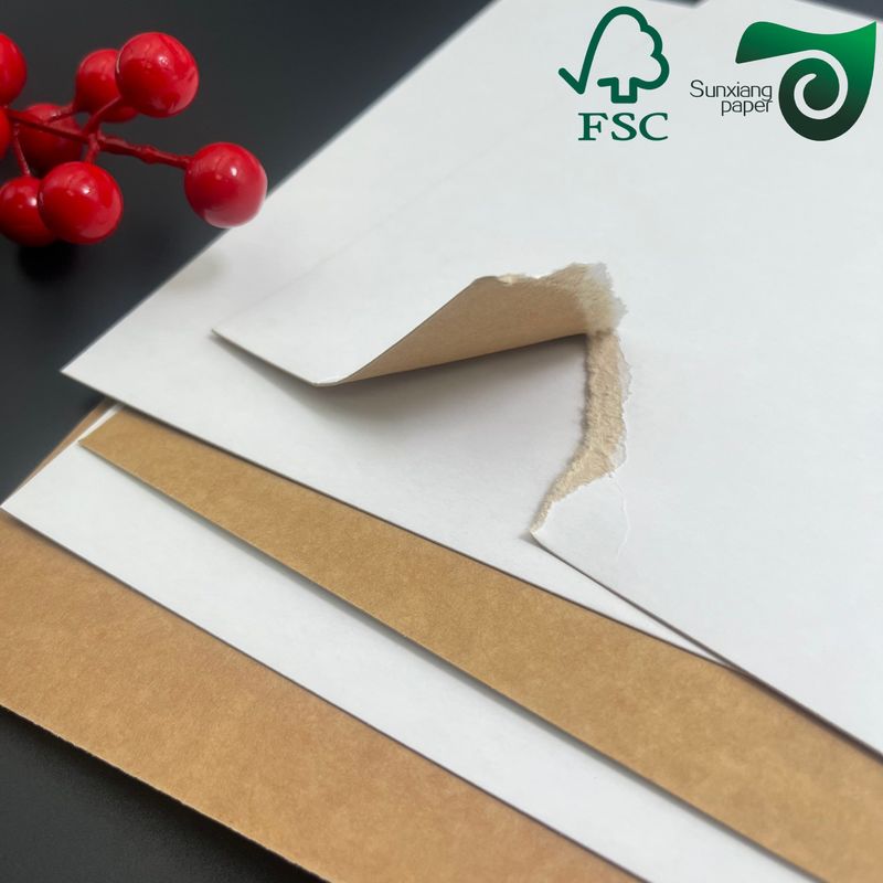 FSC 140gr 200gr White Top Kraft Back Board 70cm 100cm 115cm Rolls For Shoe Boxes