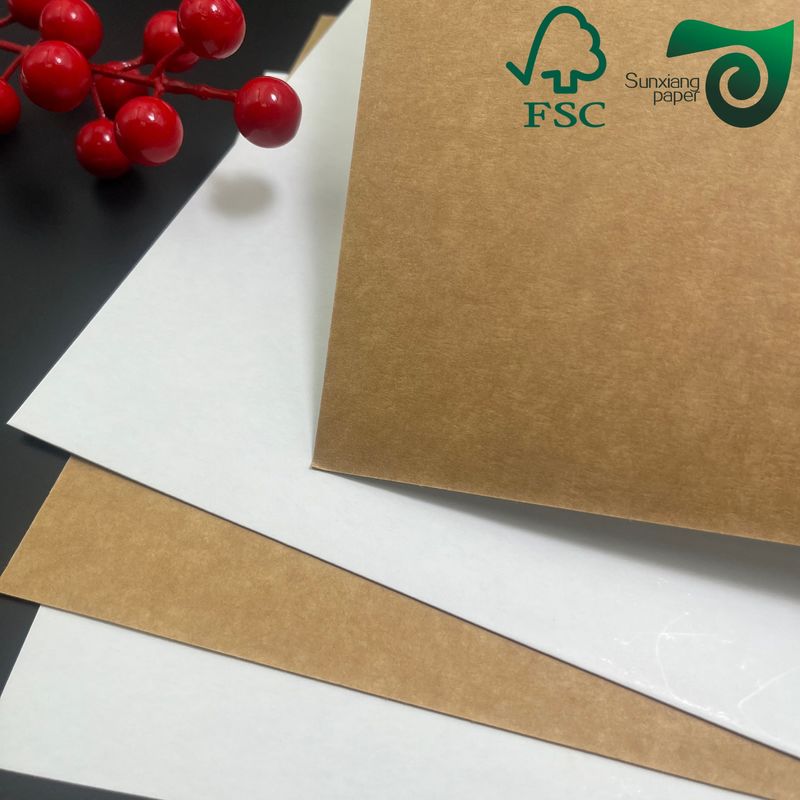 FSC 350gsm High Density Food Grade Kraft Board Thick Fold Resistant Packaging Paper