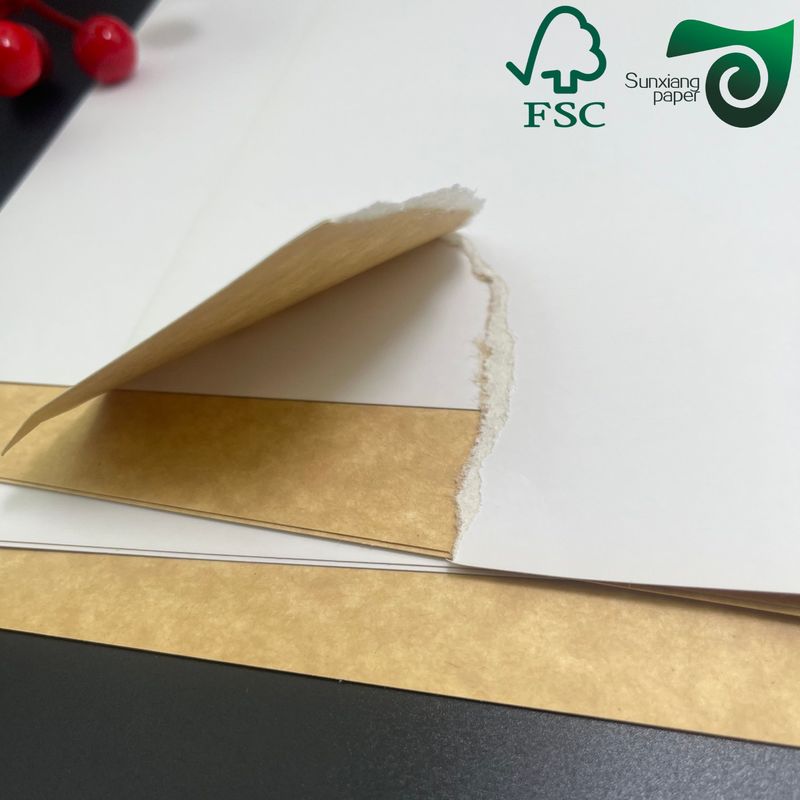 FSC 200gsm 220gsm Food Grade White Clay Coated Kraft Back Paper For Fries Packaging