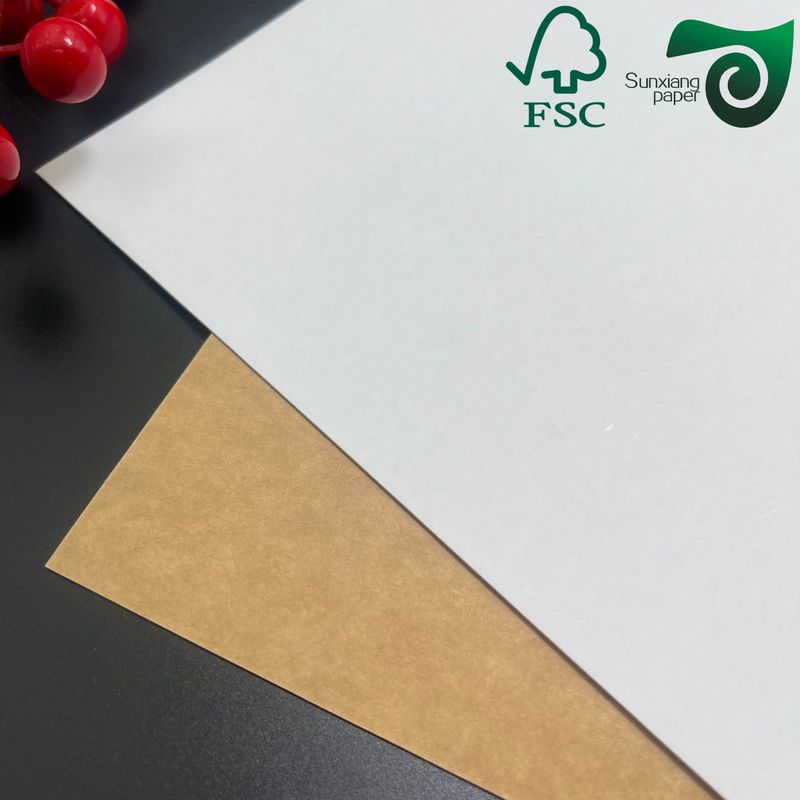 FSC Anti Curl Testliner White Coated Kraft Paper For Dry Food Packaging 200gsm