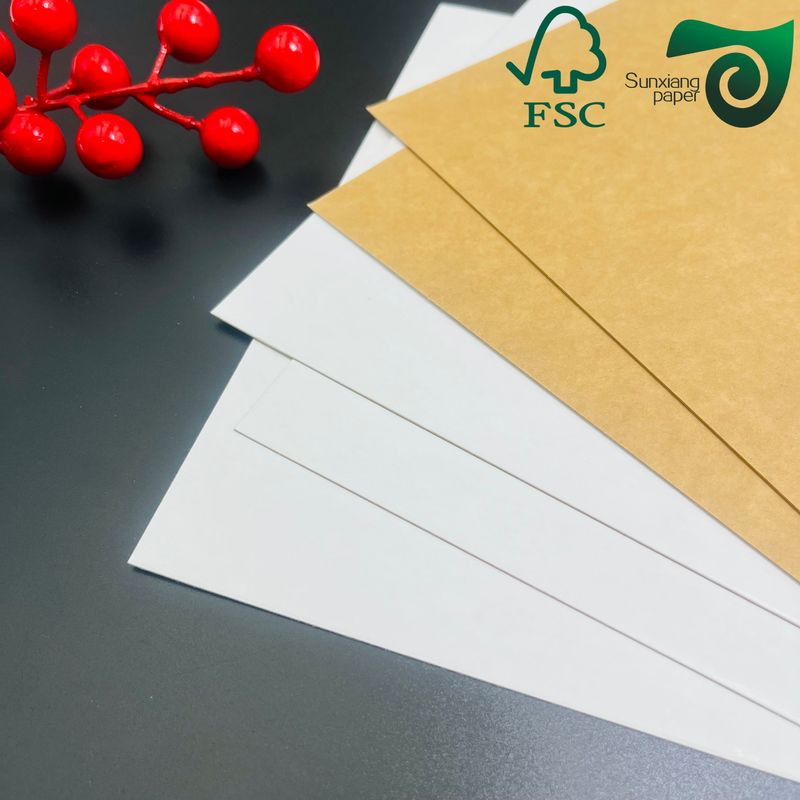 FSC Certified 325gsm Food Grade Kraft Paper White Coated Front Brown Back Virgin Pulp