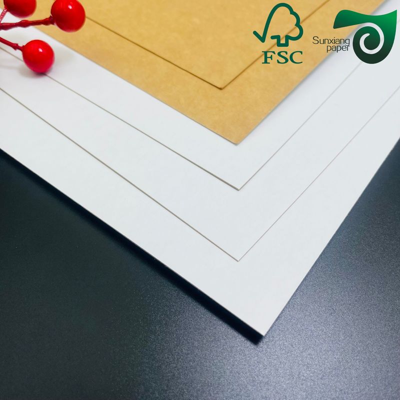 325gsm Food Grade Kraft Paper White Coated Front Brown Back  Made From Virgin Pulp FSC