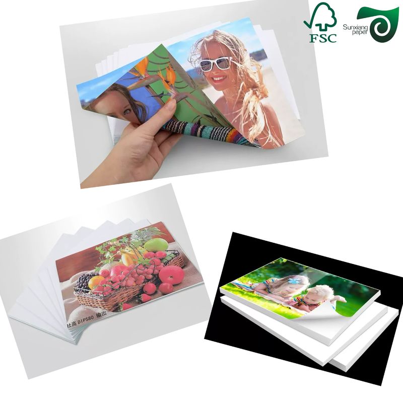 FSC 230gsm  300gsm C2S Gloss Inkjet Paper A4 A3 Double Side Coated Photo Paper For Album Printing