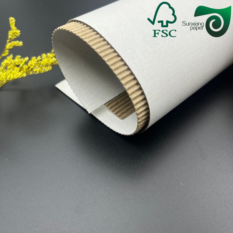 FSC Stability Single Facer White F Flute Corrugated Board Two Layer For Packaging