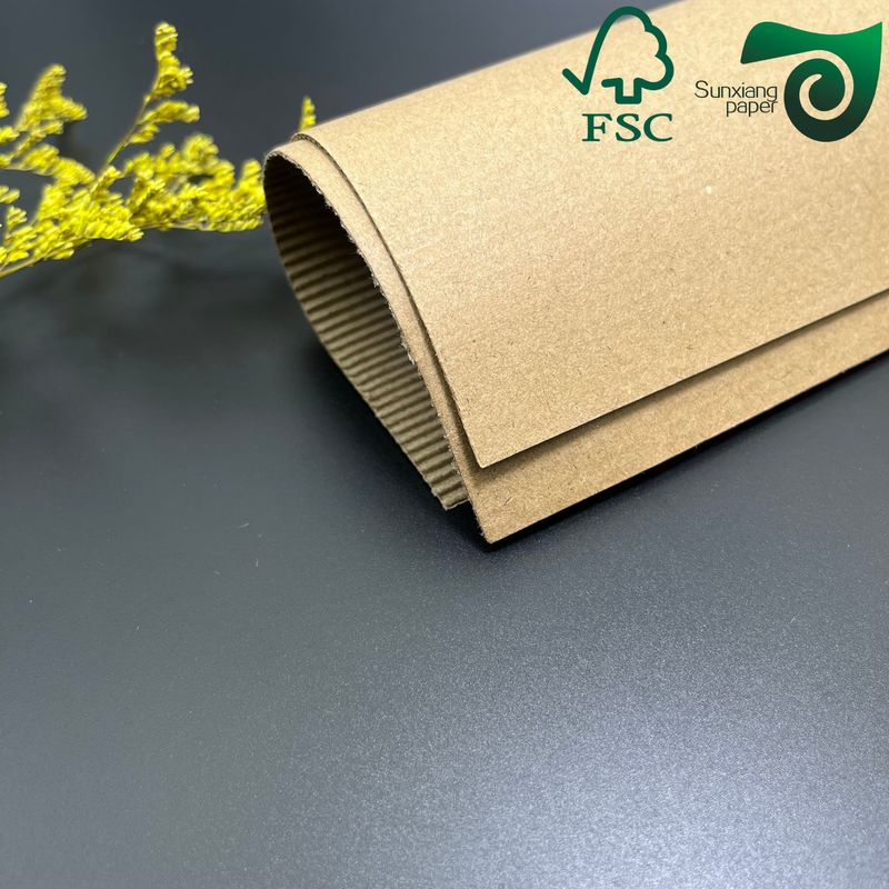 FSC E  Flute Printed Single Wall Corrugated Board In 140gsm 170gsm For Coffee Sleeves