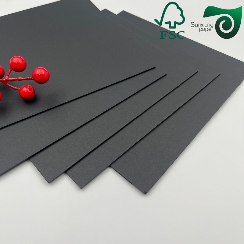 FSC Solid Black Book Binding Board 350gsm Uncoated Black Paper For Bags Book Covers