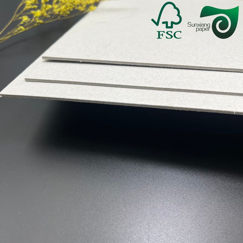FSC Grey Chipboard Paper High Stiffness Ideal For Book Binding 0.45mm 3.84mm Thickness