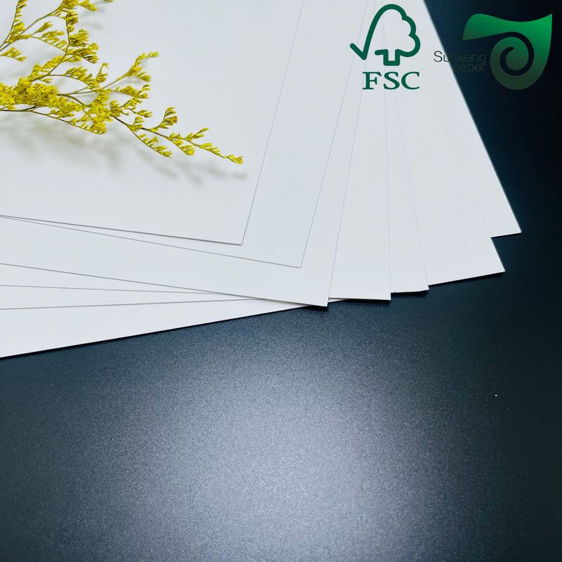 255gsm FSC Single Sided Coated Ivory White Cardboard  High Bulk Low Grammage Writing Friendly