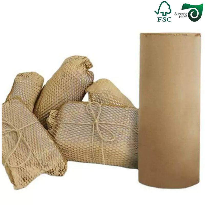 FSC Certified 100gsm Brown Honeycomb Paper Wrap  Eco Cushion For E Commerce Fragile Items