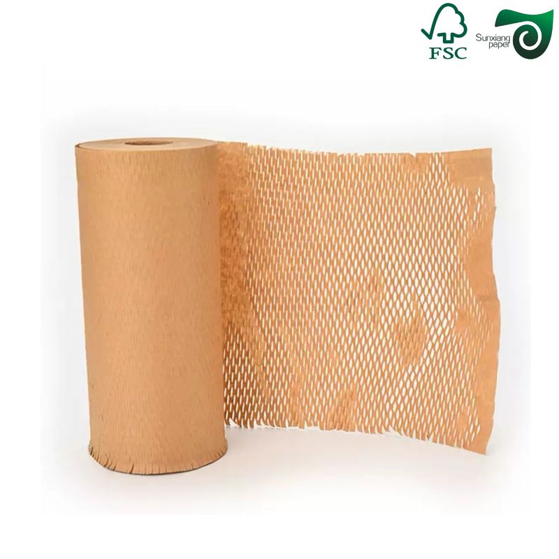 FSC Certified 80gsm White Brown Honeycomb Wrap  Eco Protection For Fragile E Commerce Goods