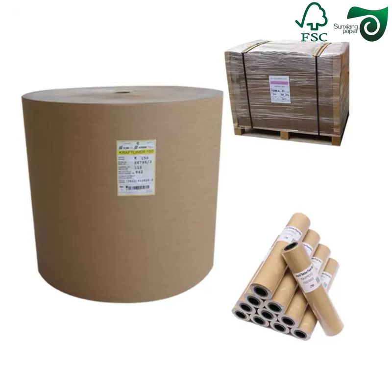 FSC Anti Curl Testliner White Coated Kraft Paper 220gsm Food Safe For Dry Food Packaging