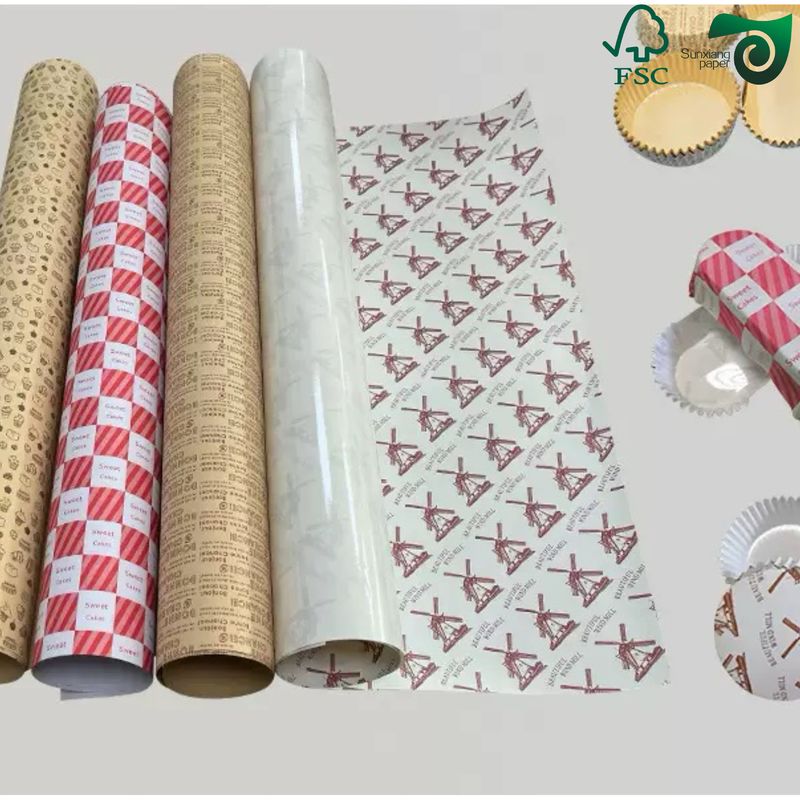 FSC Certified White Kraft Baking Wrapping Paper 25gsm 30gsm For Cake Packaging