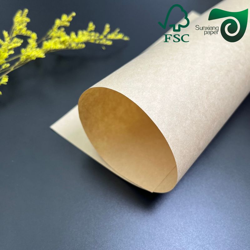 FSC 40gsm Brown Double Sided Silicone Baking Parchment Jumbo Oil Proof Paper Hamburger Paper