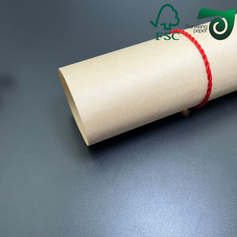 FSC 55gsm One Side Glossy MG Brown Kraft Paper  Food Grade Wrapping Packaging Material