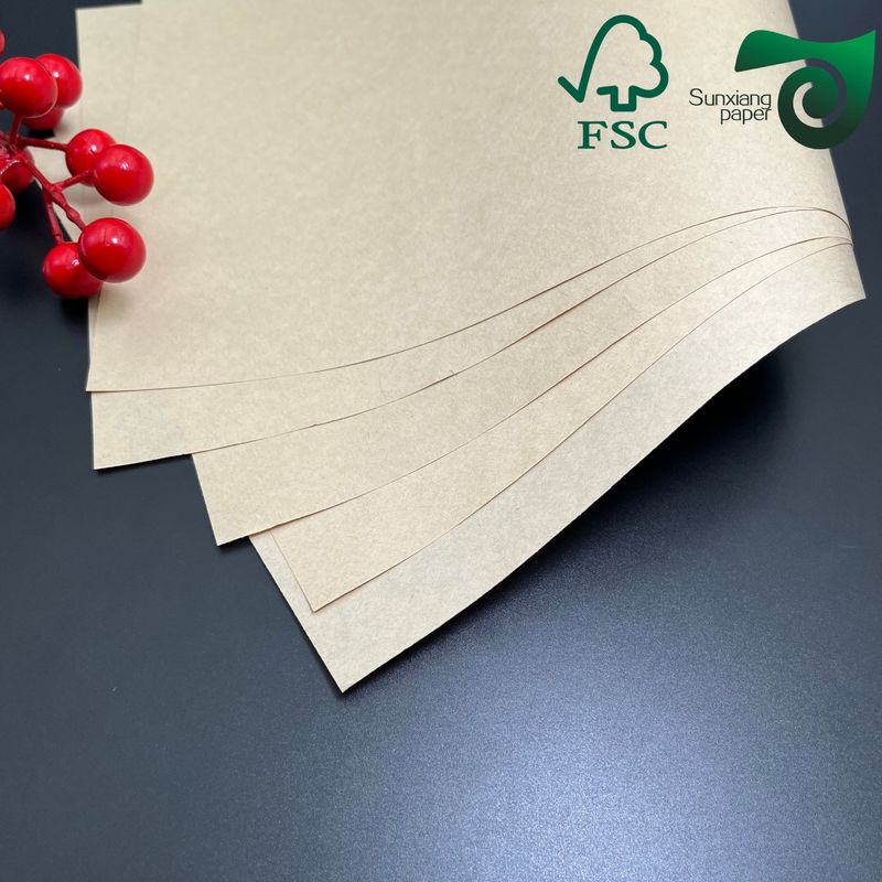 FSC 50gsm 60gsm Uncoated Brown Kraft Paper For Food Bag Production