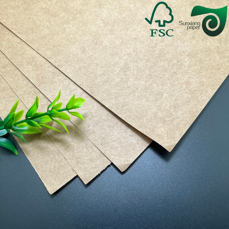 40g 50g  55g  One Side Glossy Food Grade MG Brown Kraft Paper FSC Wrapping Paper