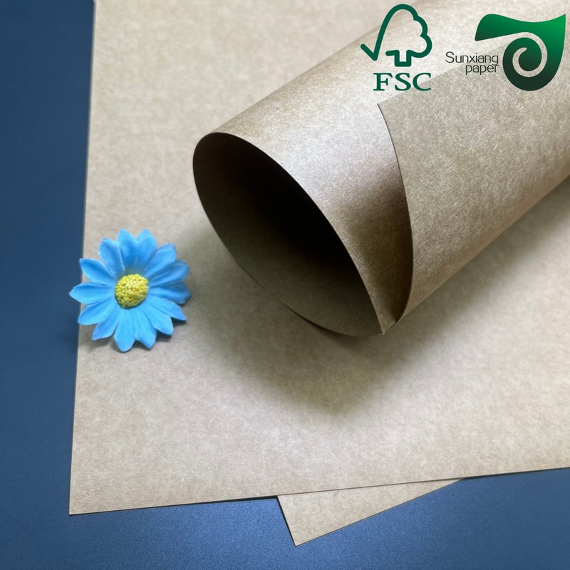 FSC Food Grade Brown Kraft Cardboard 350gsm15gsm PE Coating  For Lunch Box Packaging