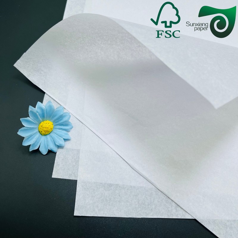 FSC Certified Greaseproof 40g Food Grade Sandwichs Hamburger Deli Wax Wrap Paper Print Ready