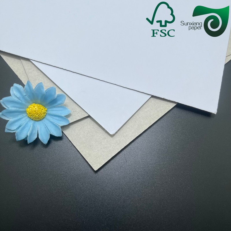 Glossy One Side White Coated Duplex Board 200gsm To 450gsm Grey Back Packaging Grade