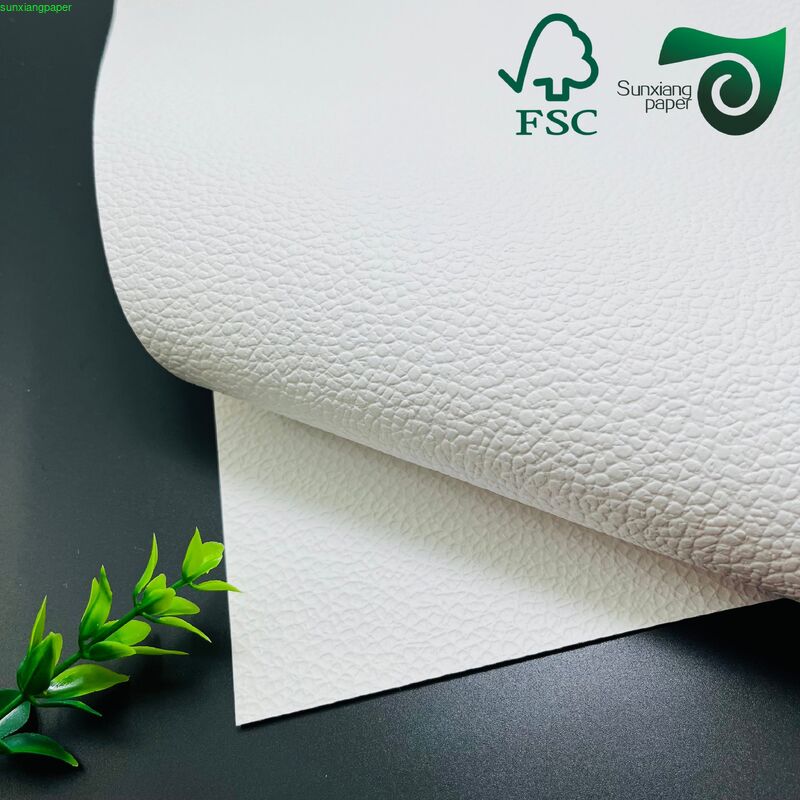 FSC 200GSM Leather Grain Embossed White Paper For Luxury Jewelry Accessory Packaging