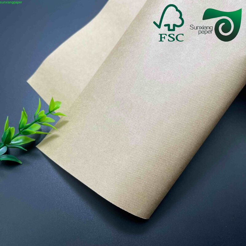 60gsm 70gsm FSC Brown Single Sided Coated Ribbed Kraft Paper For Food Wrap Bags