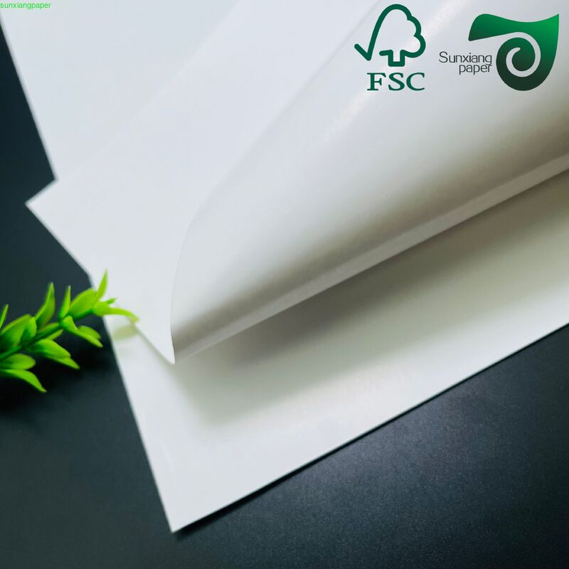 FSC Grade Top Side Clay Coated 365gsm Kraft Paper Food Packaging Virgin Wood Pulp