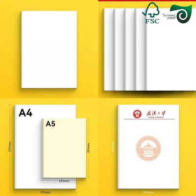 FSC Certified 80gsm 120gsm Cream Uncoated Wood Free Paper  For School Notebooks